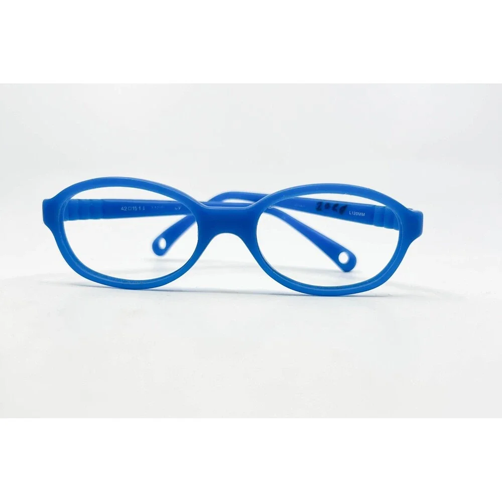Miraflex Baby 1 Eyeglass Frames Kids Blue Oval Flexible 42-15-120